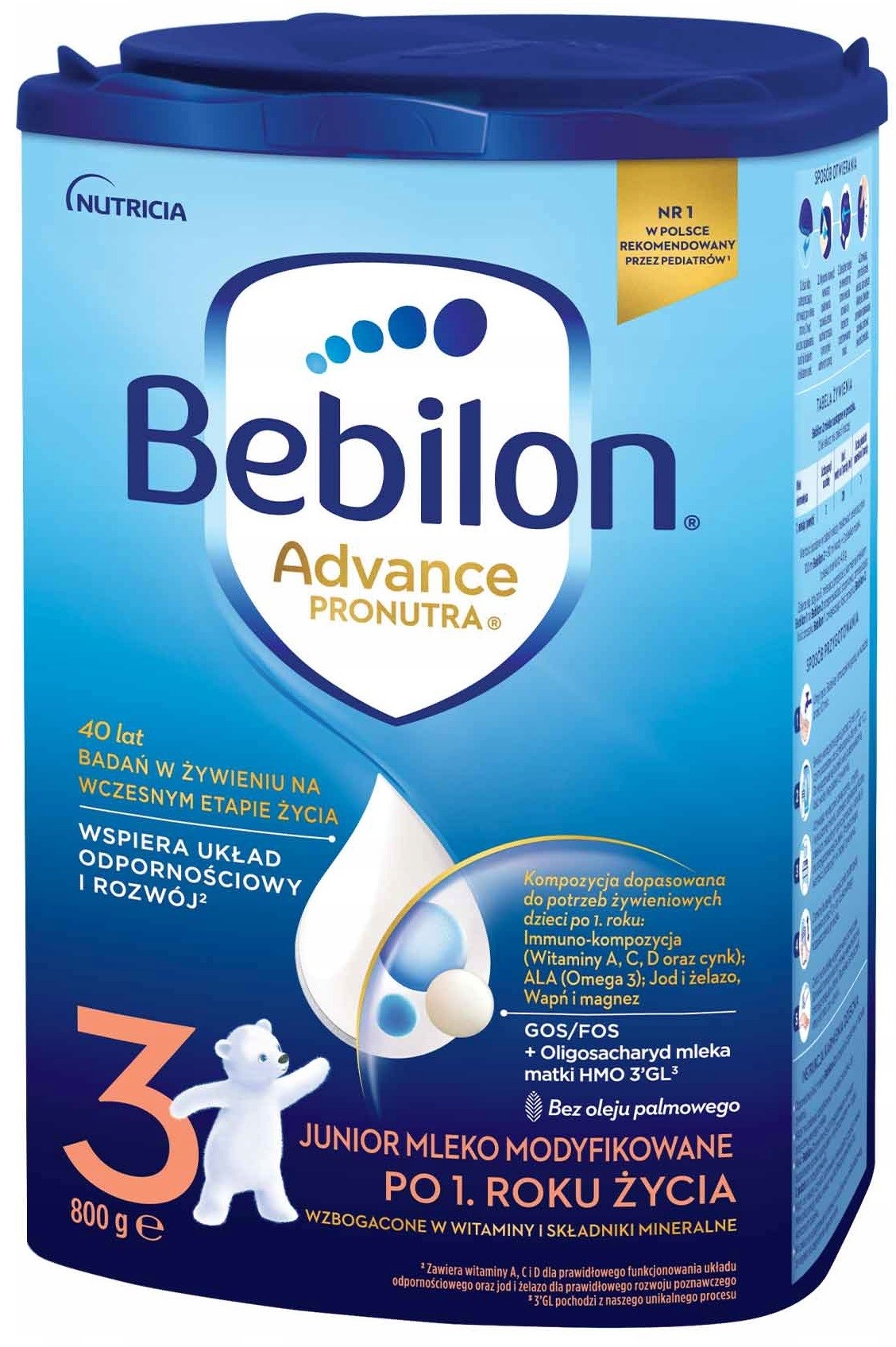 Bebilon Junior 3 modificēts piens, 800 g