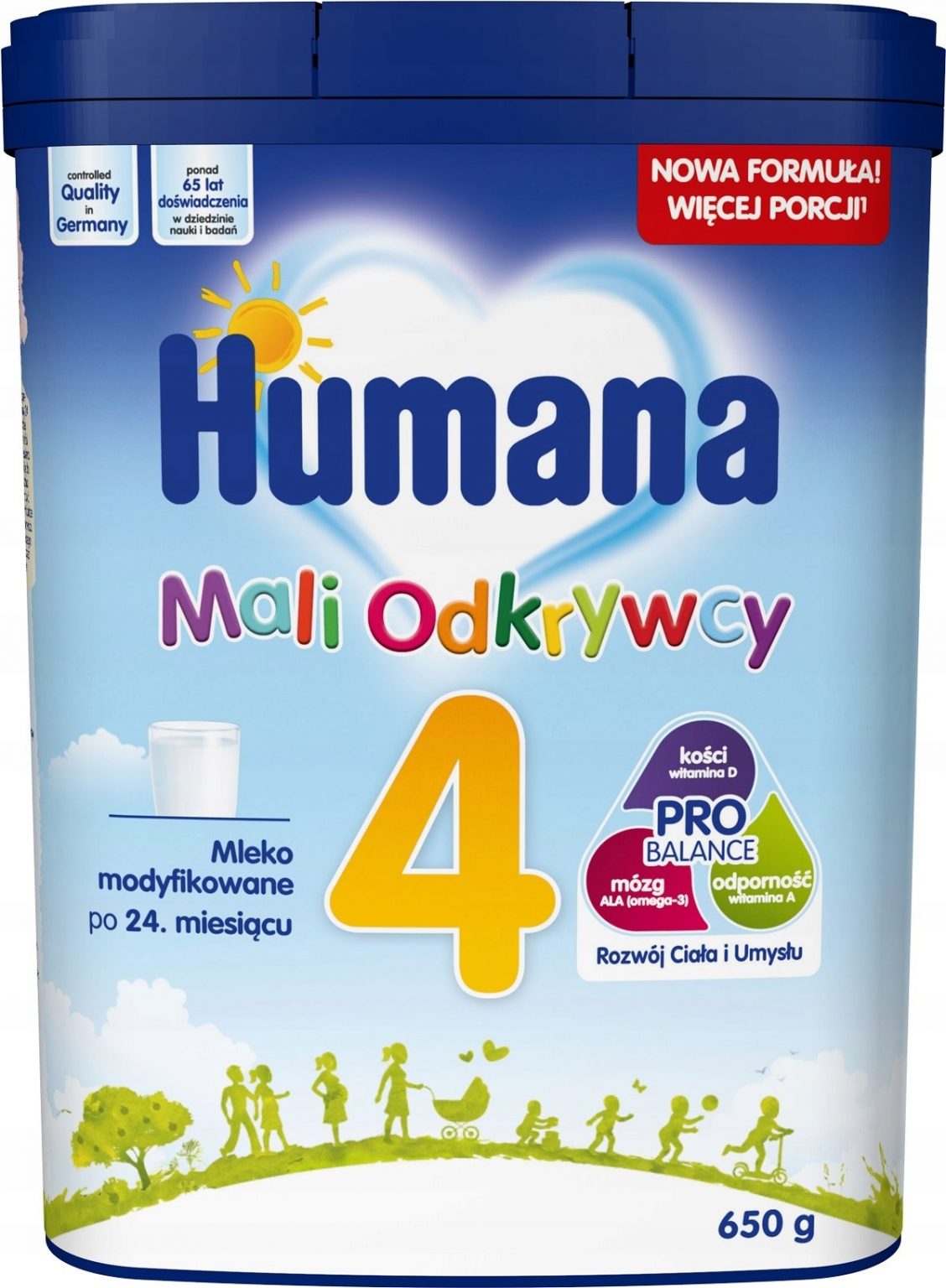 Pienas Humana 4, 3 x 650 g + Humana Milk Minis jogurtinis desertas